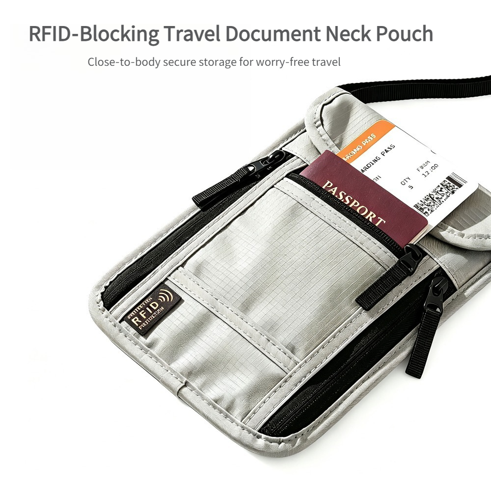 Card Top Loader - Travel Neck Wallet, RFID Blocking Passport