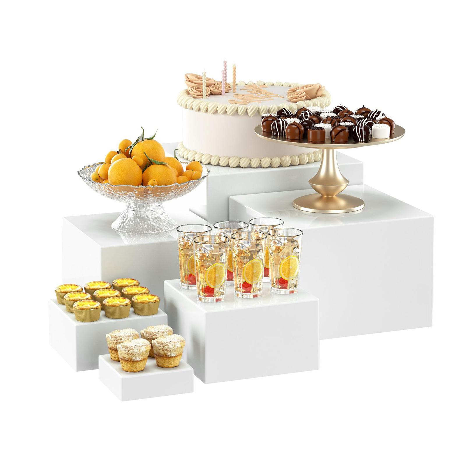 6x Acrylic Buffet Riser Desser - Display Risers Set review and price